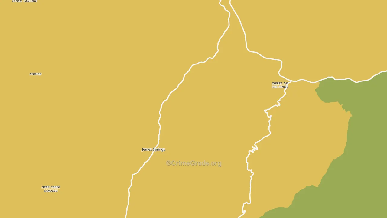 Jemez Springs, NM Map of Murder Rates