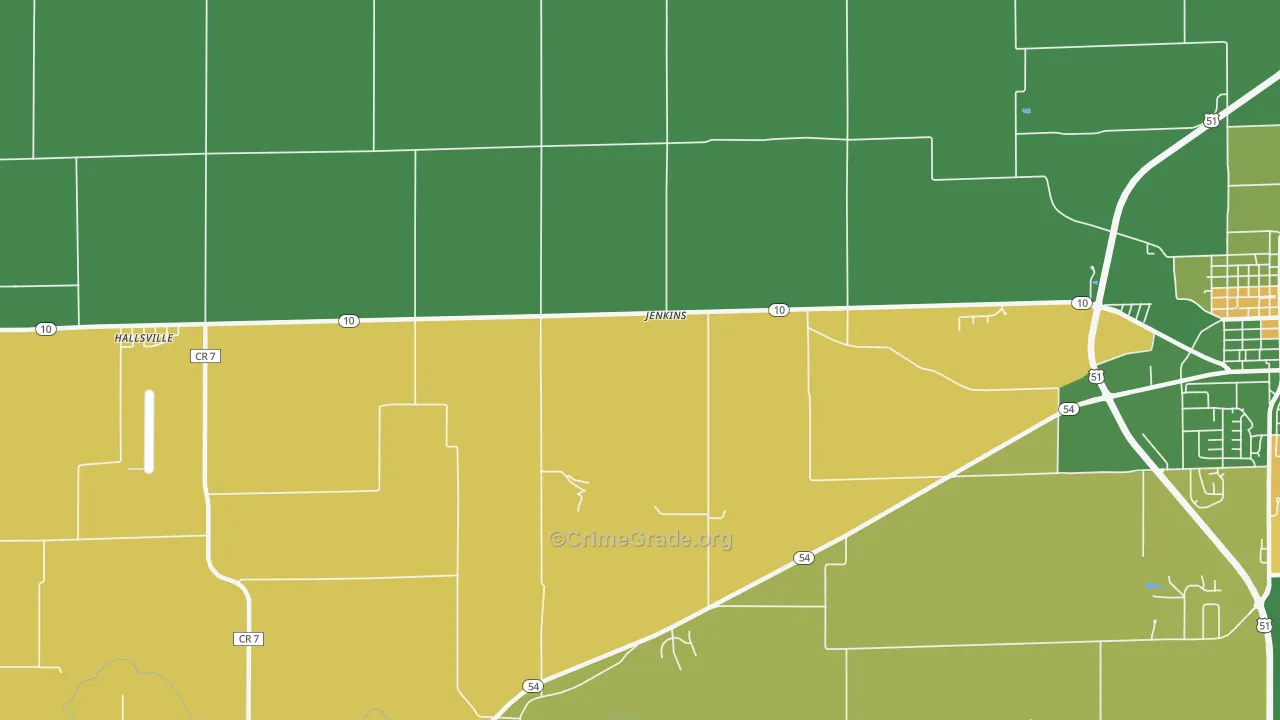 Jenkins, IL Map of Murder Rates