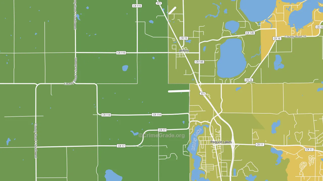 Jenkins, MN Map of Murder Rates