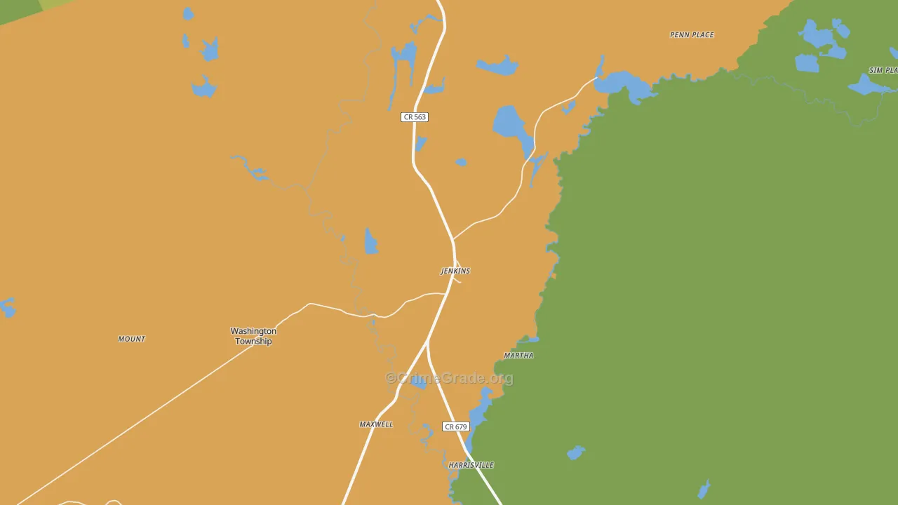 Jenkins, NJ Map of Murder Rates