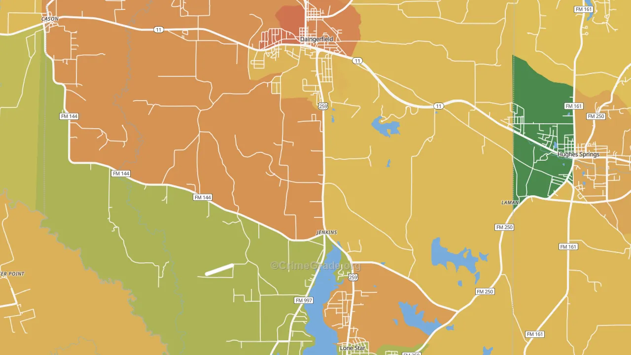 Jenkins, TX Map of Murder Rates