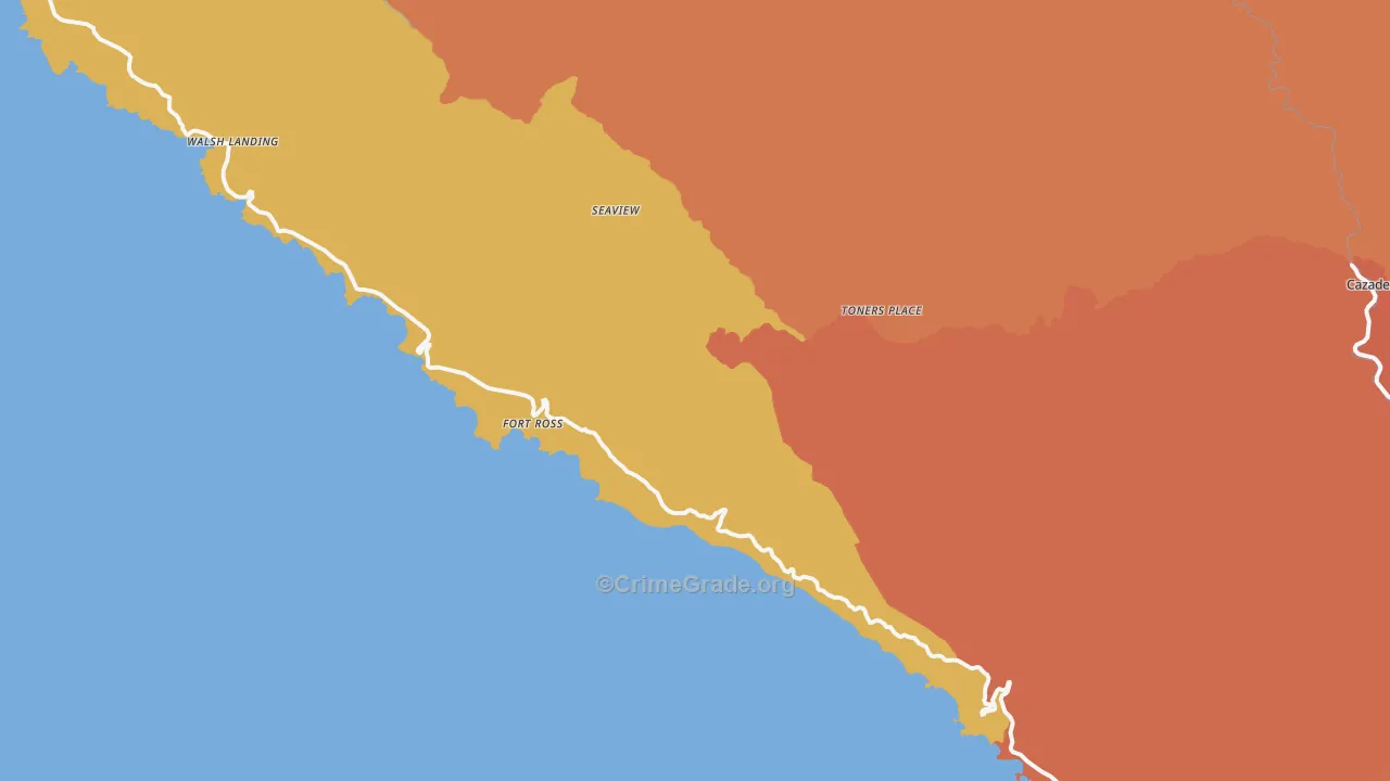 Jenner, CA Map of Murder Rates