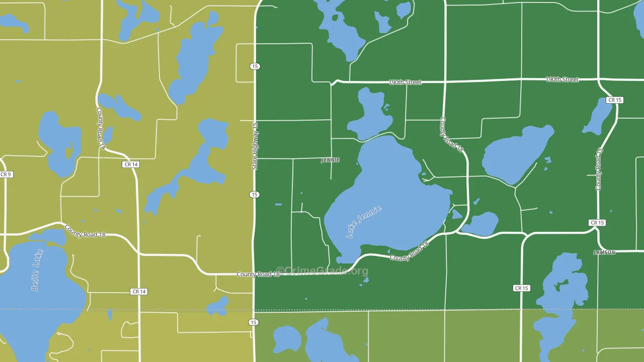Jennie, MN Map of Murder Rates