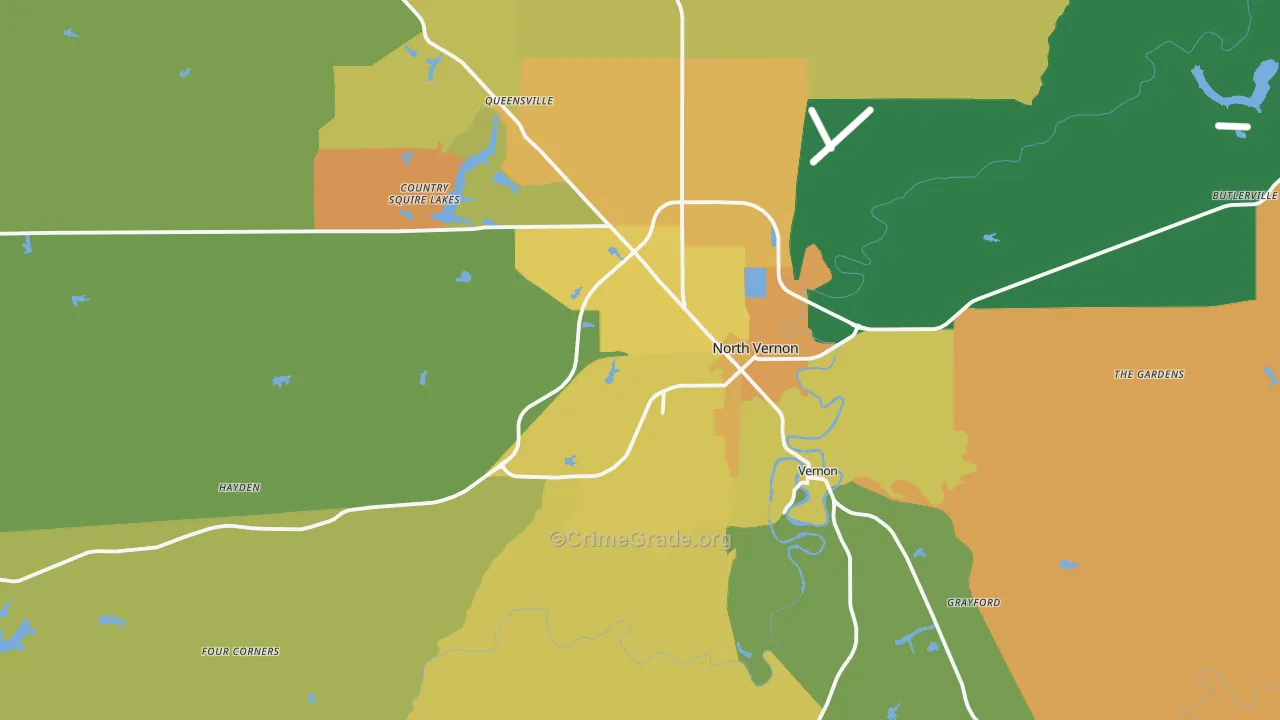 Jennings County, IN Map of Murder Rates