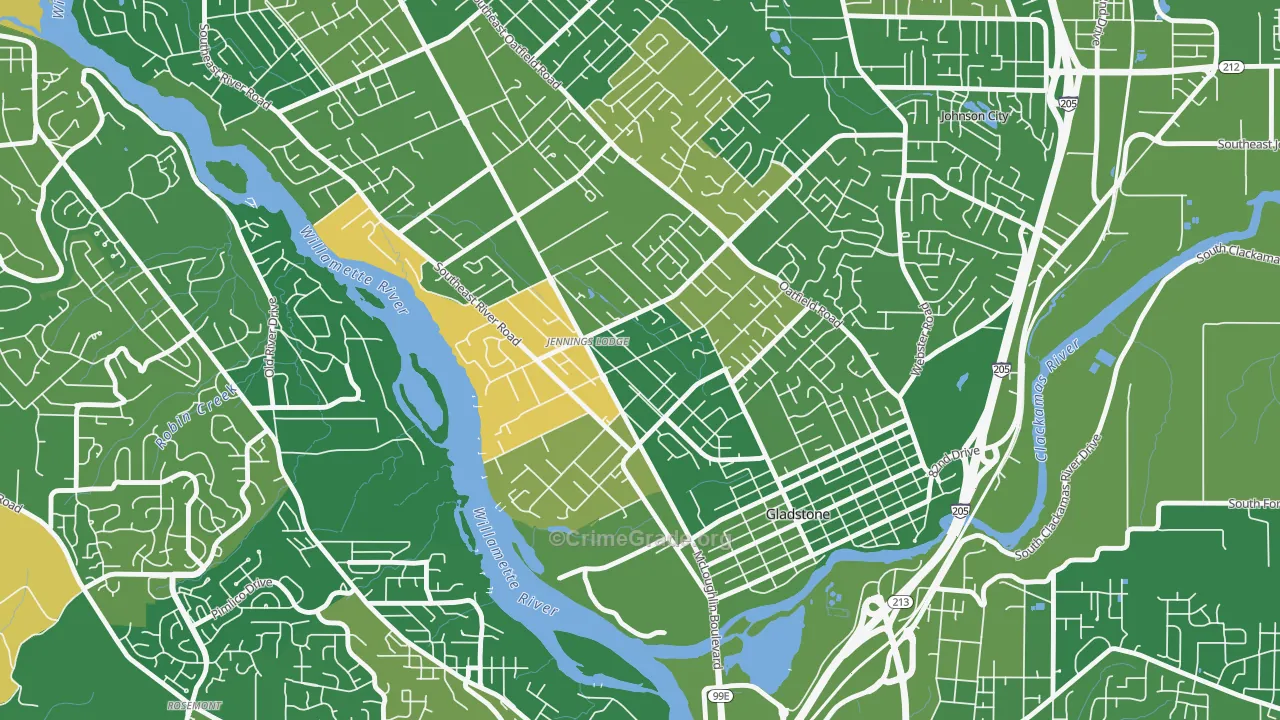 Jennings Lodge, Portland, OR Map of Murder Rates
