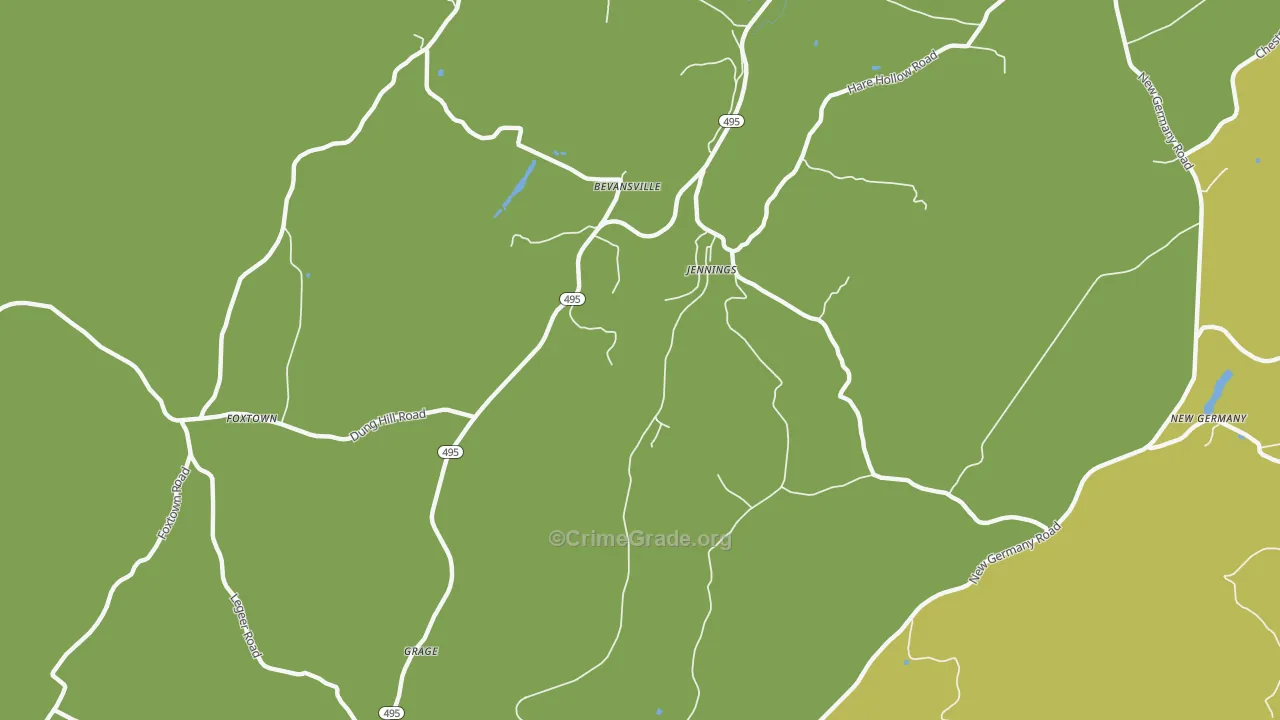 Jennings, MD Map of Murder Rates