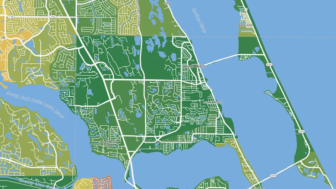 Jensen Beach, FL Map of Murder Rates