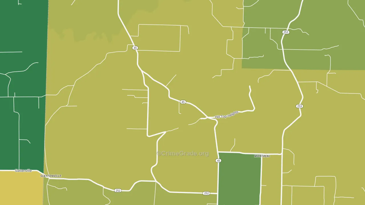 Jenson, AR Map of Murder Rates
