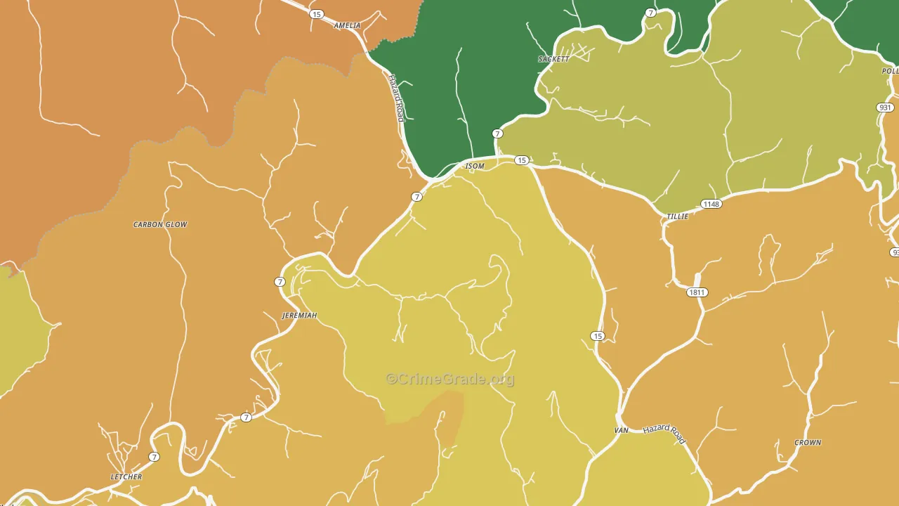 Jeremiah, KY Map of Murder Rates