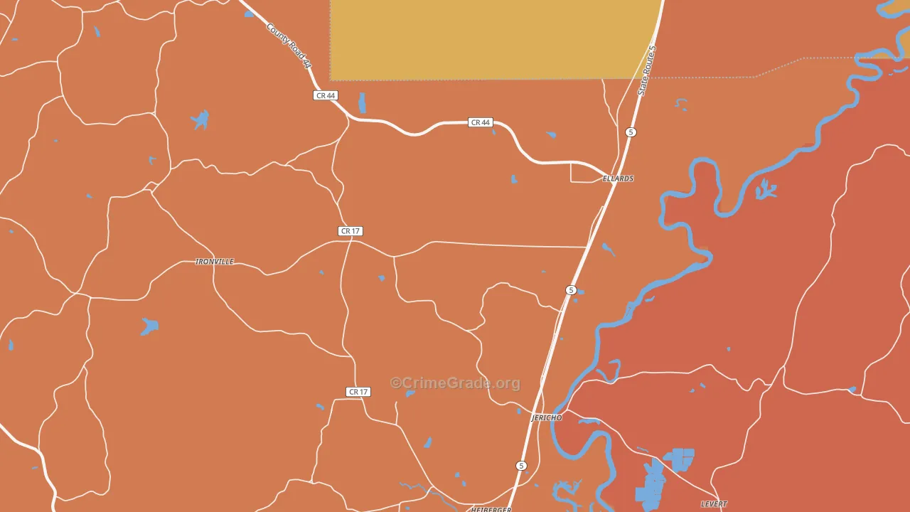 Jericho, AL Map of Murder Rates