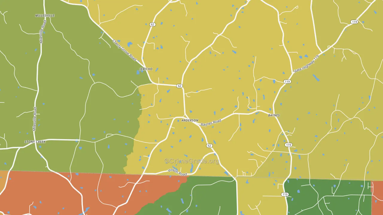 Jericho, NC Map of Murder Rates