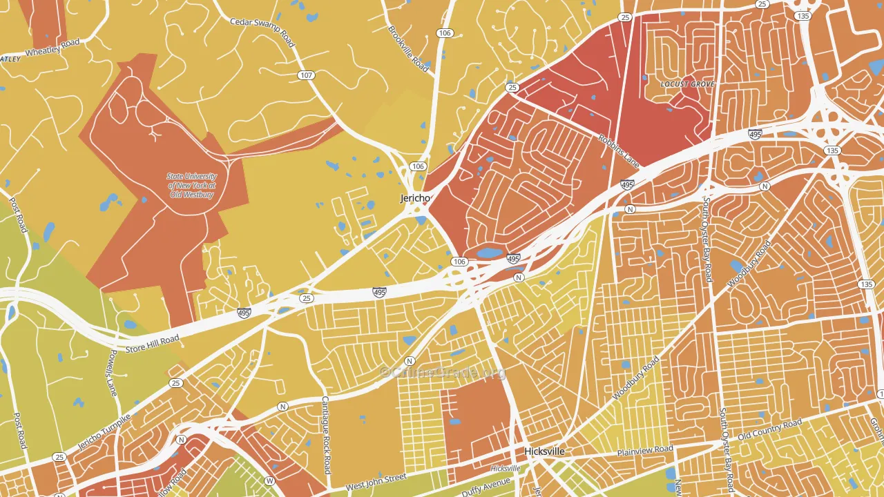 Jericho, NY Map of Murder Rates