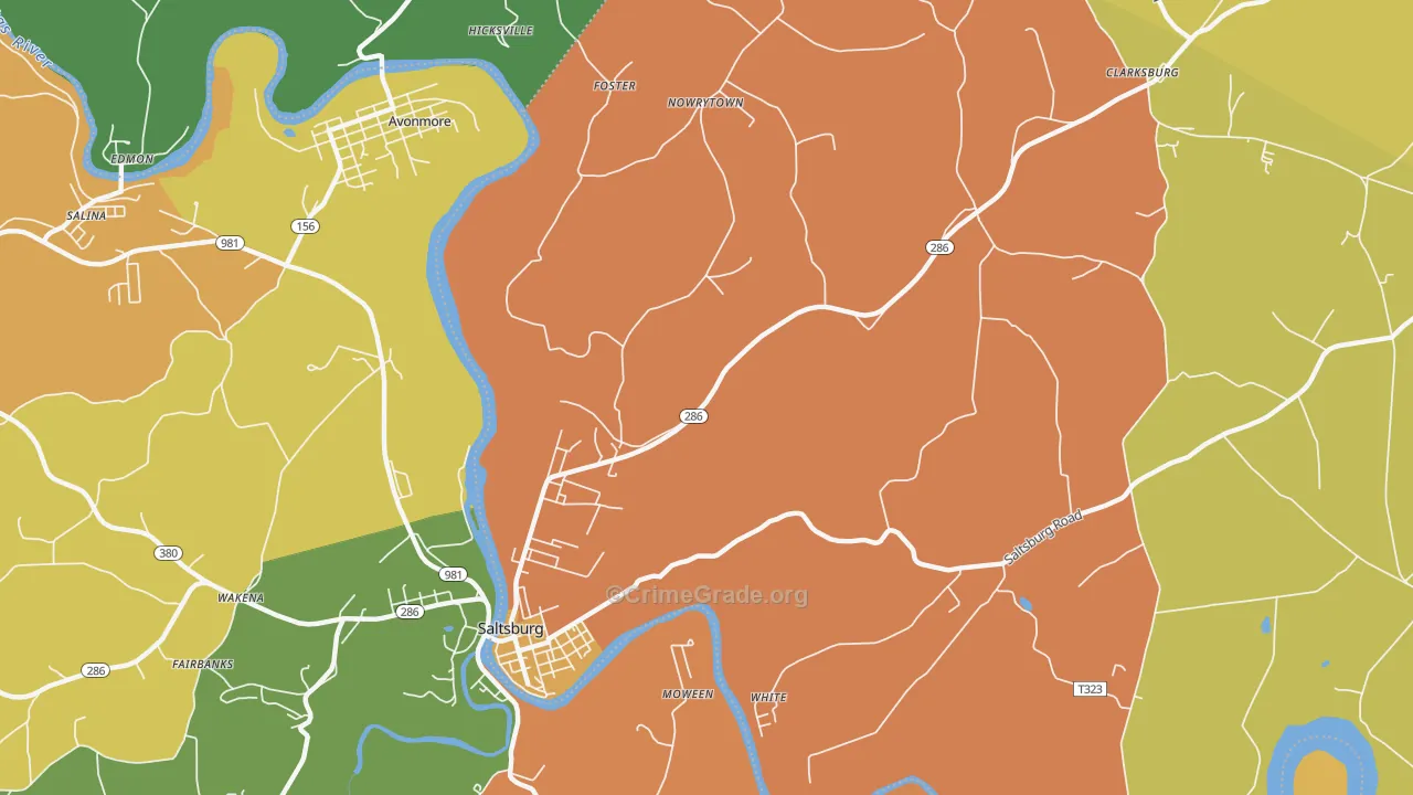 Jericho, PA Map of Murder Rates