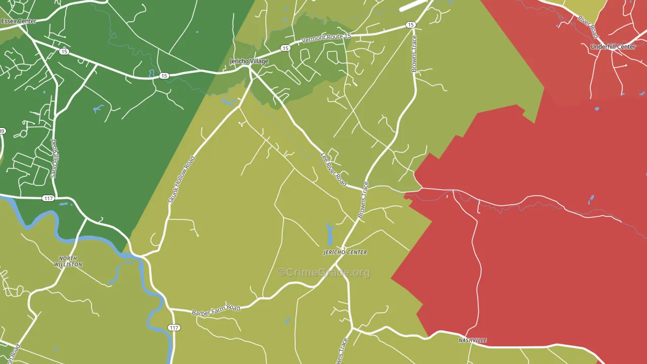 Jericho, VT Map of Murder Rates
