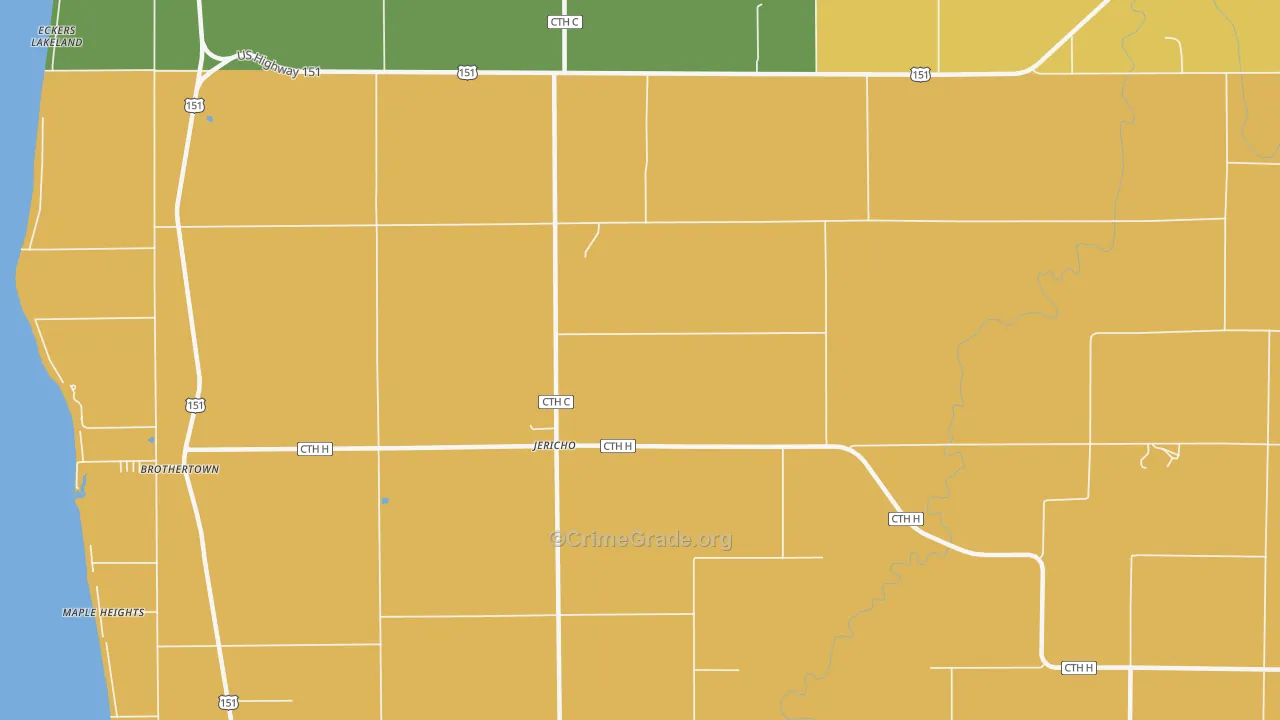 Jericho, WI Map of Murder Rates