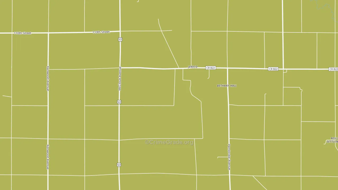 Jerico, IA Map of Murder Rates