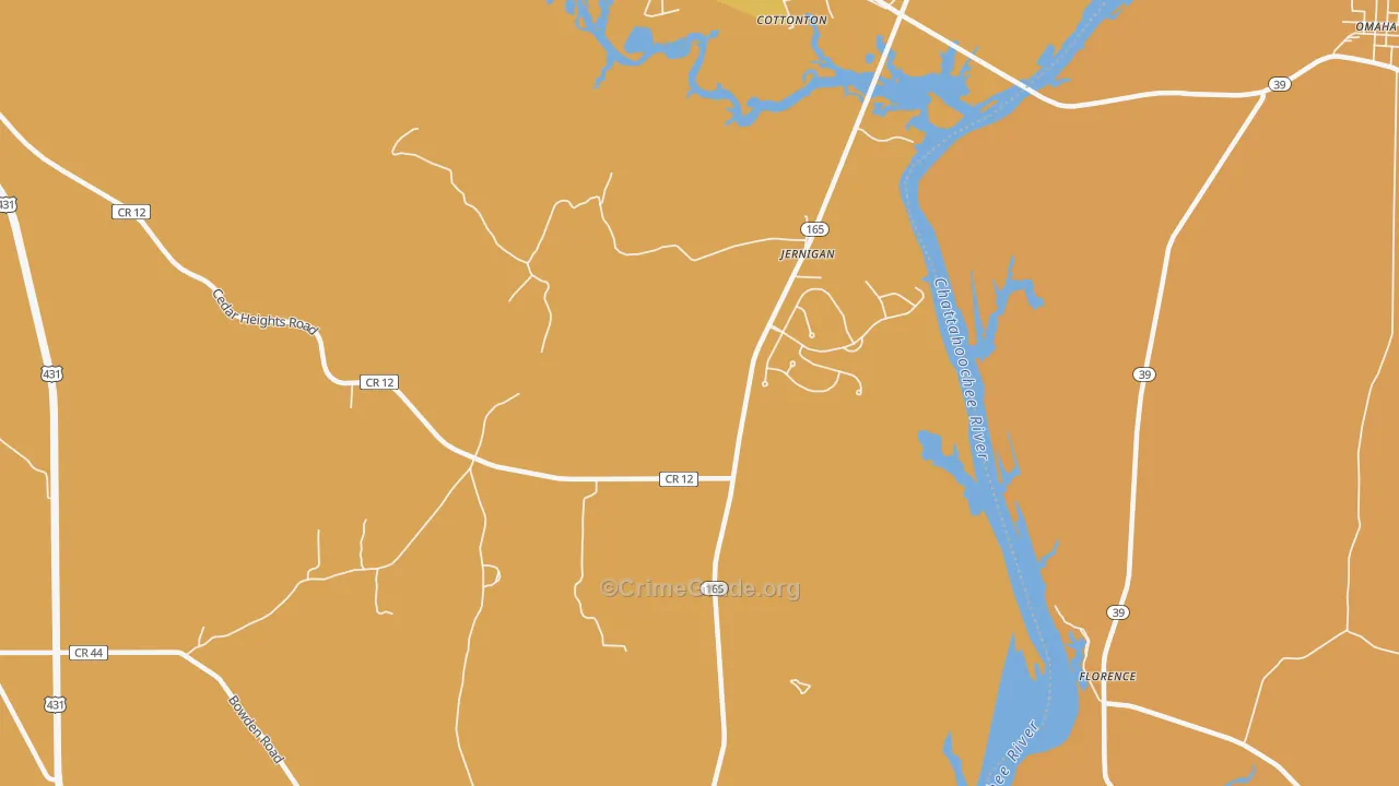 Jernigan, AL Map of Murder Rates