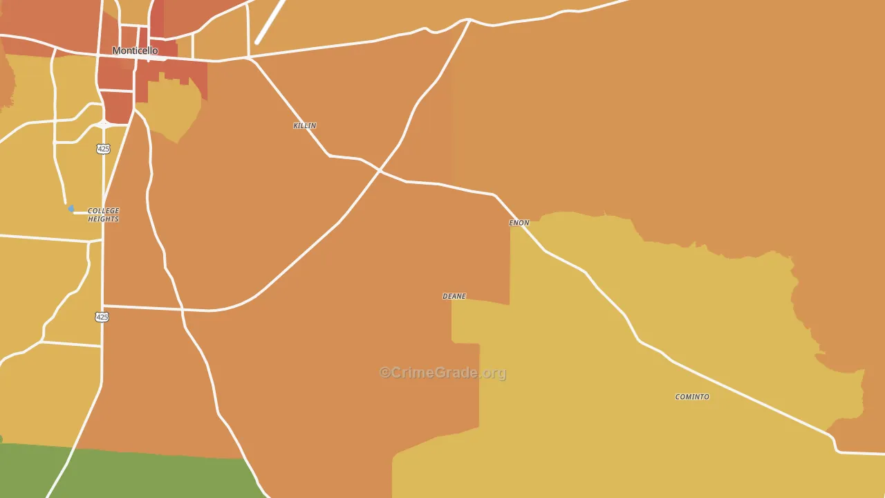 Jerome, AR Map of Murder Rates