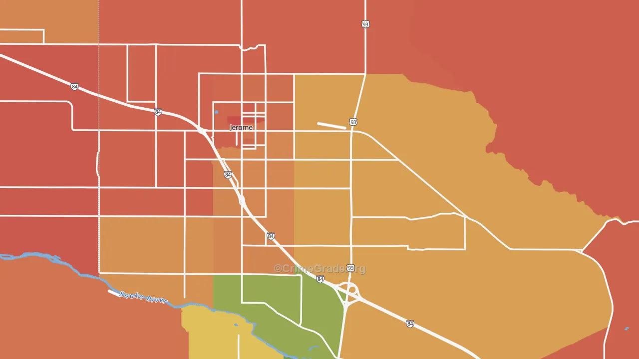 Jerome County, ID Map of Murder Rates
