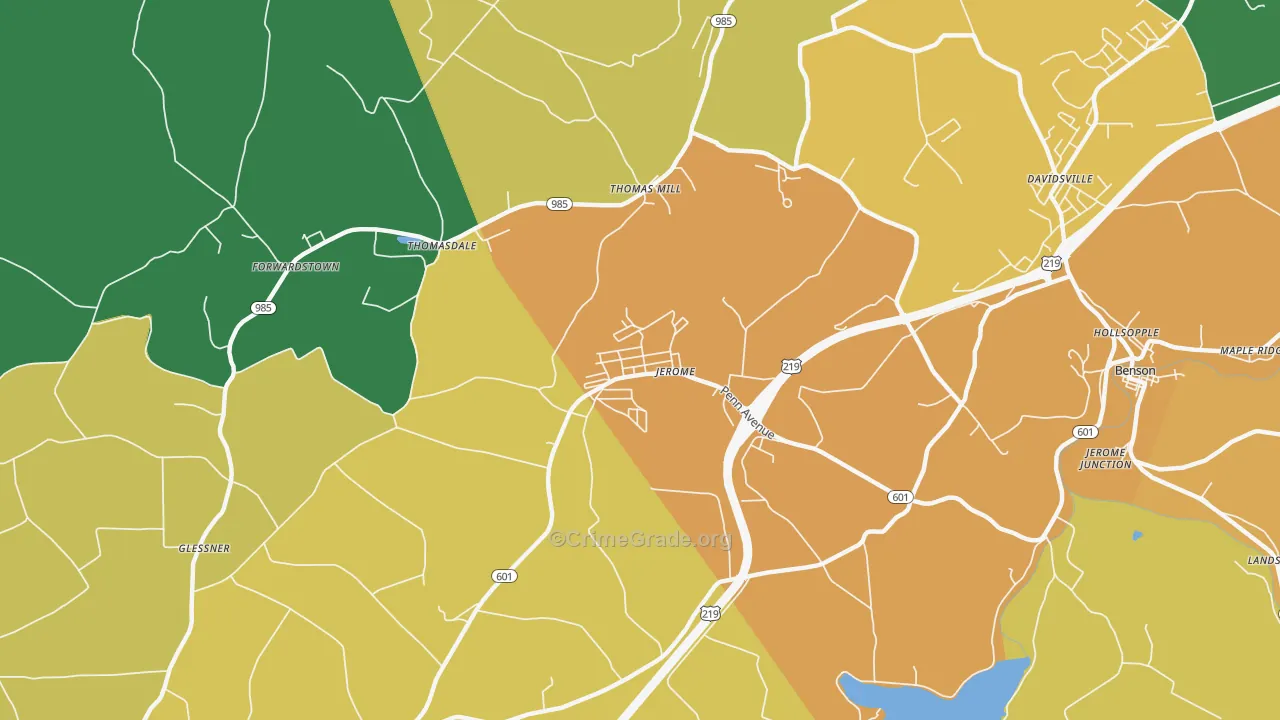 Jerome, PA Map of Murder Rates
