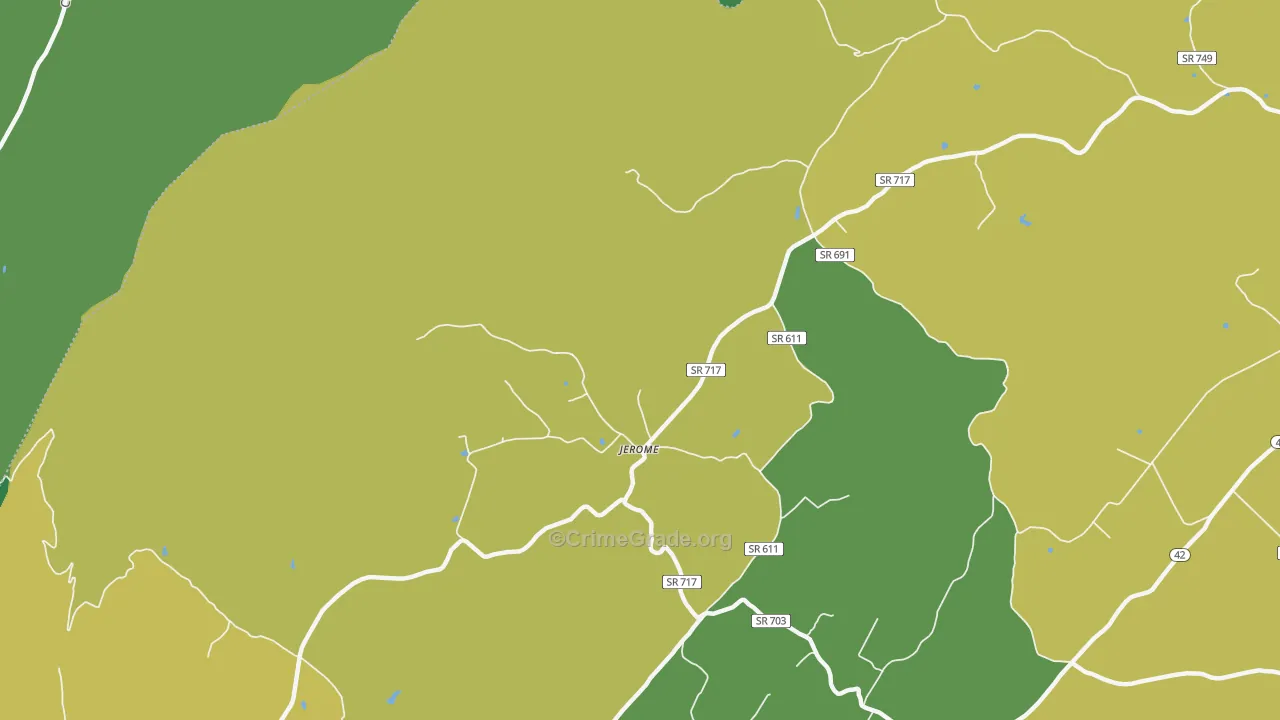Jerome, VA Map of Murder Rates