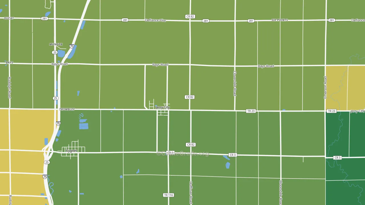 Jerry City, OH Map of Murder Rates