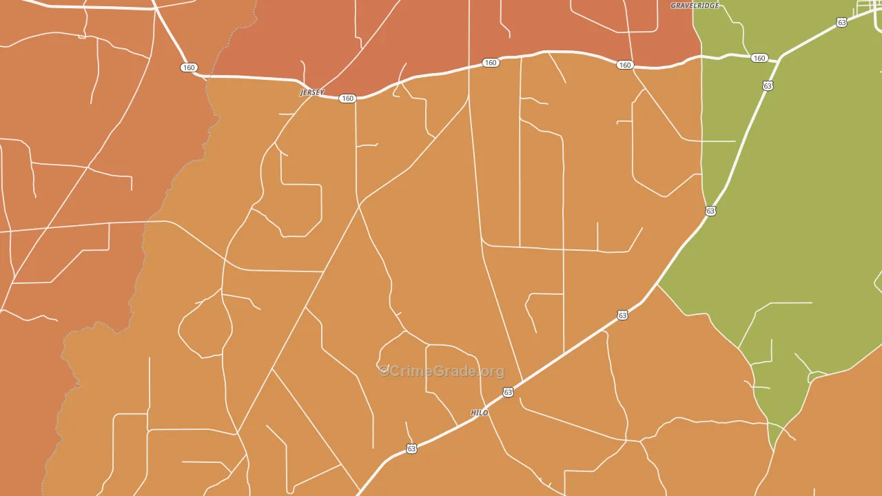 Jersey, AR Map of Murder Rates