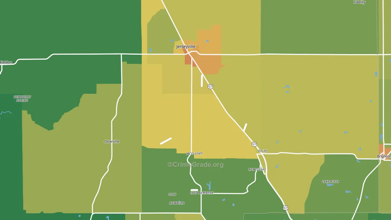 Jersey County, IL Map of Murder Rates