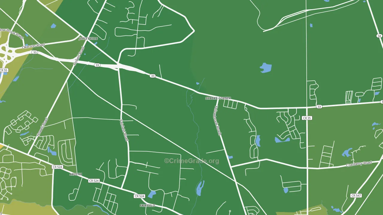 Jerseyville, NJ Map of Murder Rates