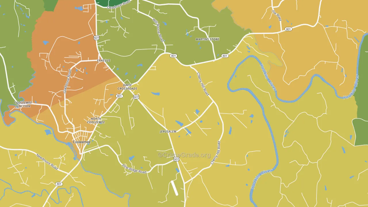 Jerusalem, NC Map of Murder Rates