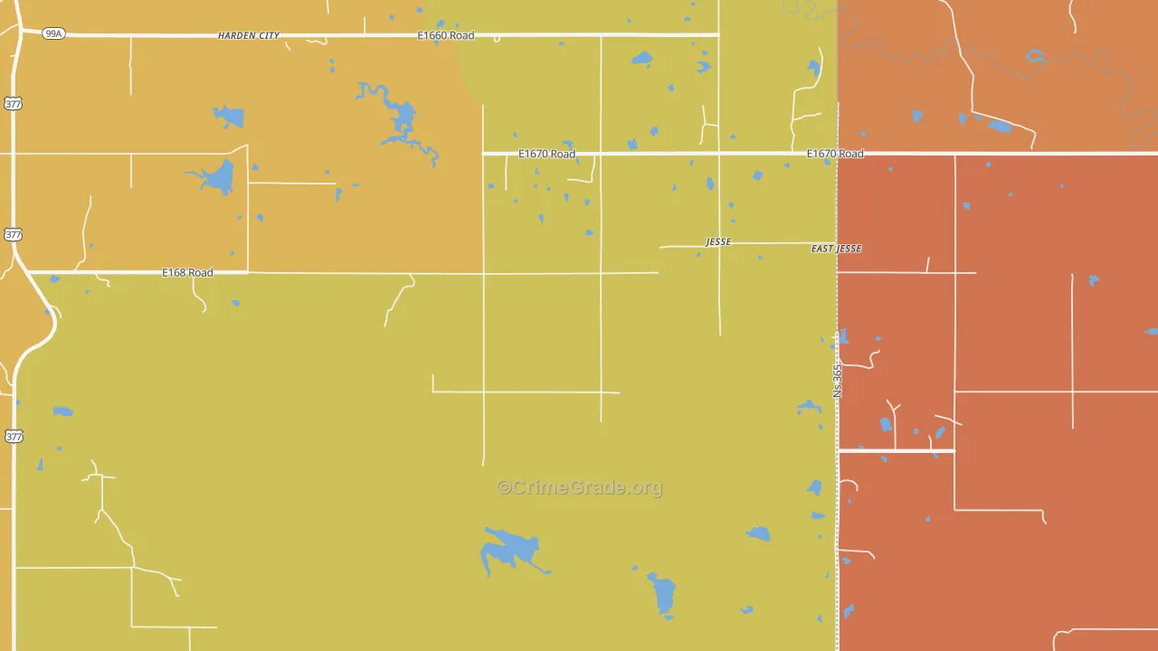 Jesse, OK Map of Murder Rates