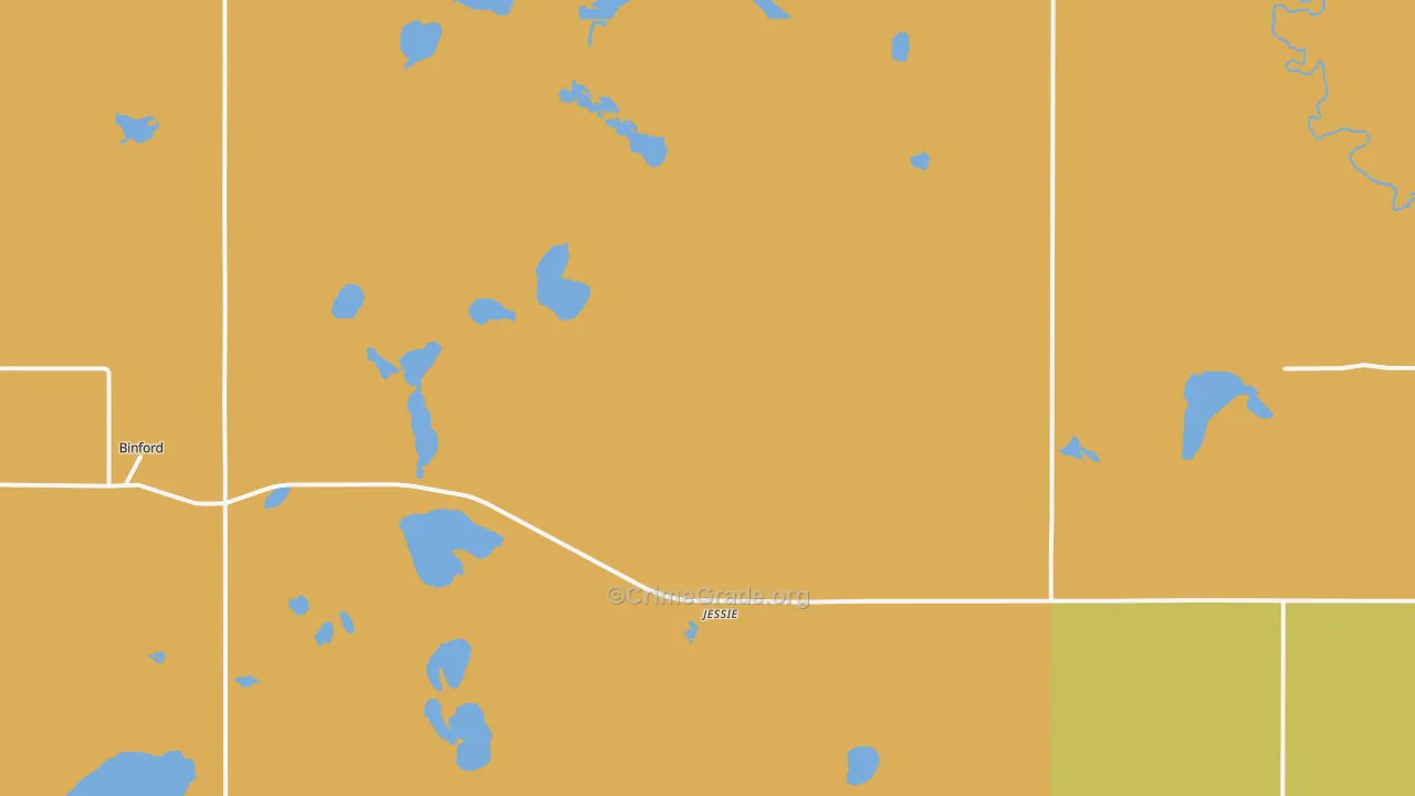 Jessie, ND Map of Murder Rates
