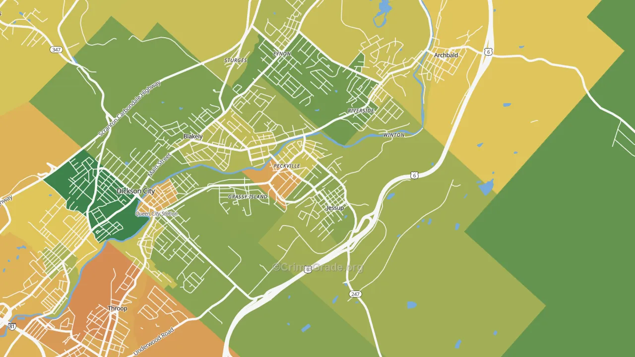 Jessup, PA Map of Murder Rates