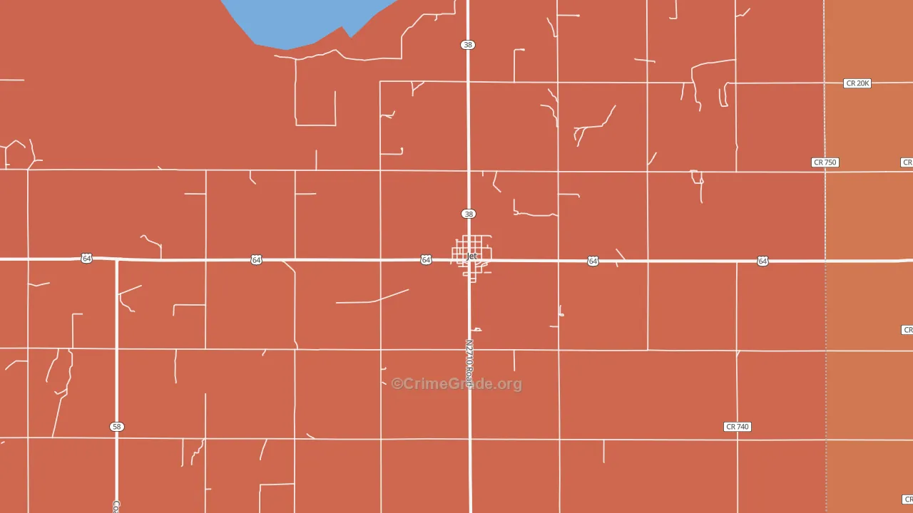 Jet, OK Map of Murder Rates