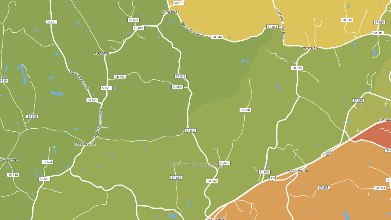 Jetersville, VA Map of Murder Rates