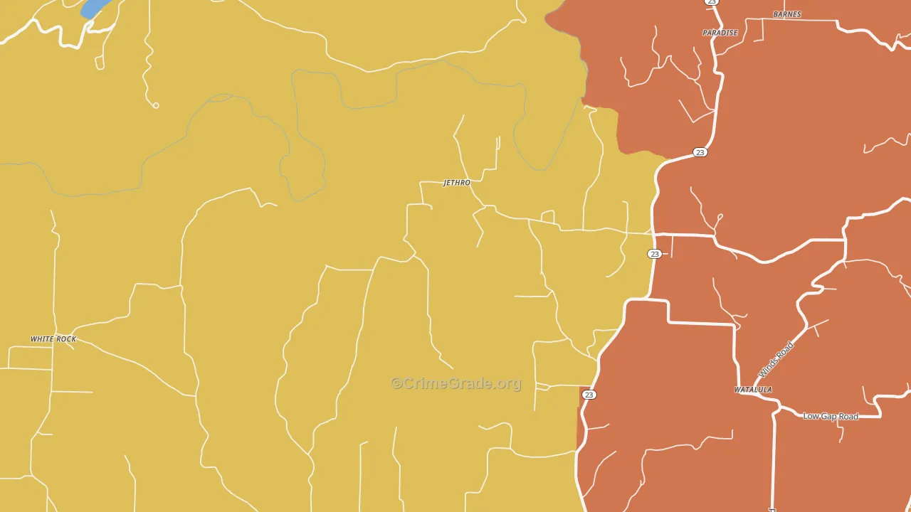 Jethro, AR Map of Murder Rates