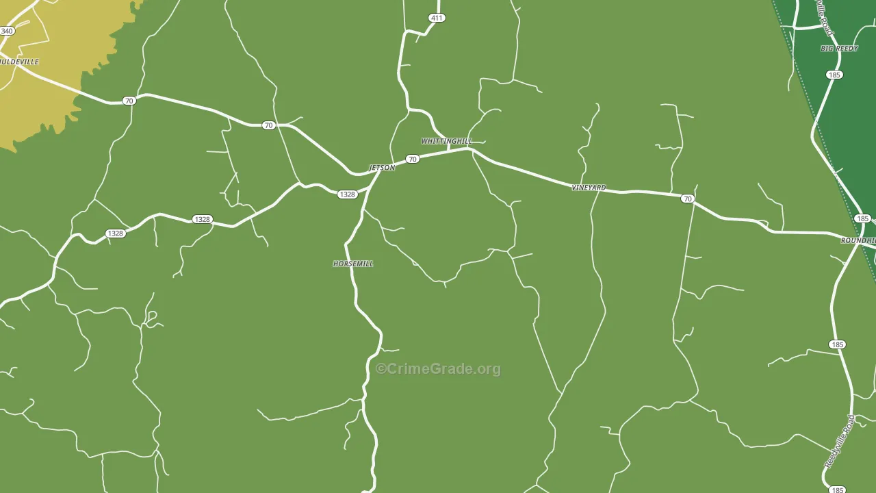Jetson, KY Map of Murder Rates
