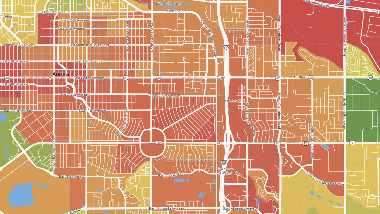 Jewell Heights-Hoffman Heights, Aurora, CO Map of Murder Rates