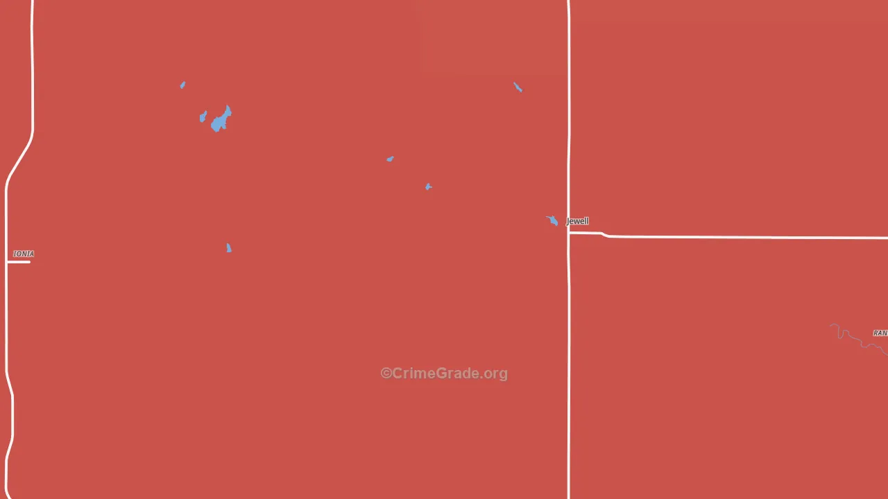 Jewell, KS Map of Murder Rates