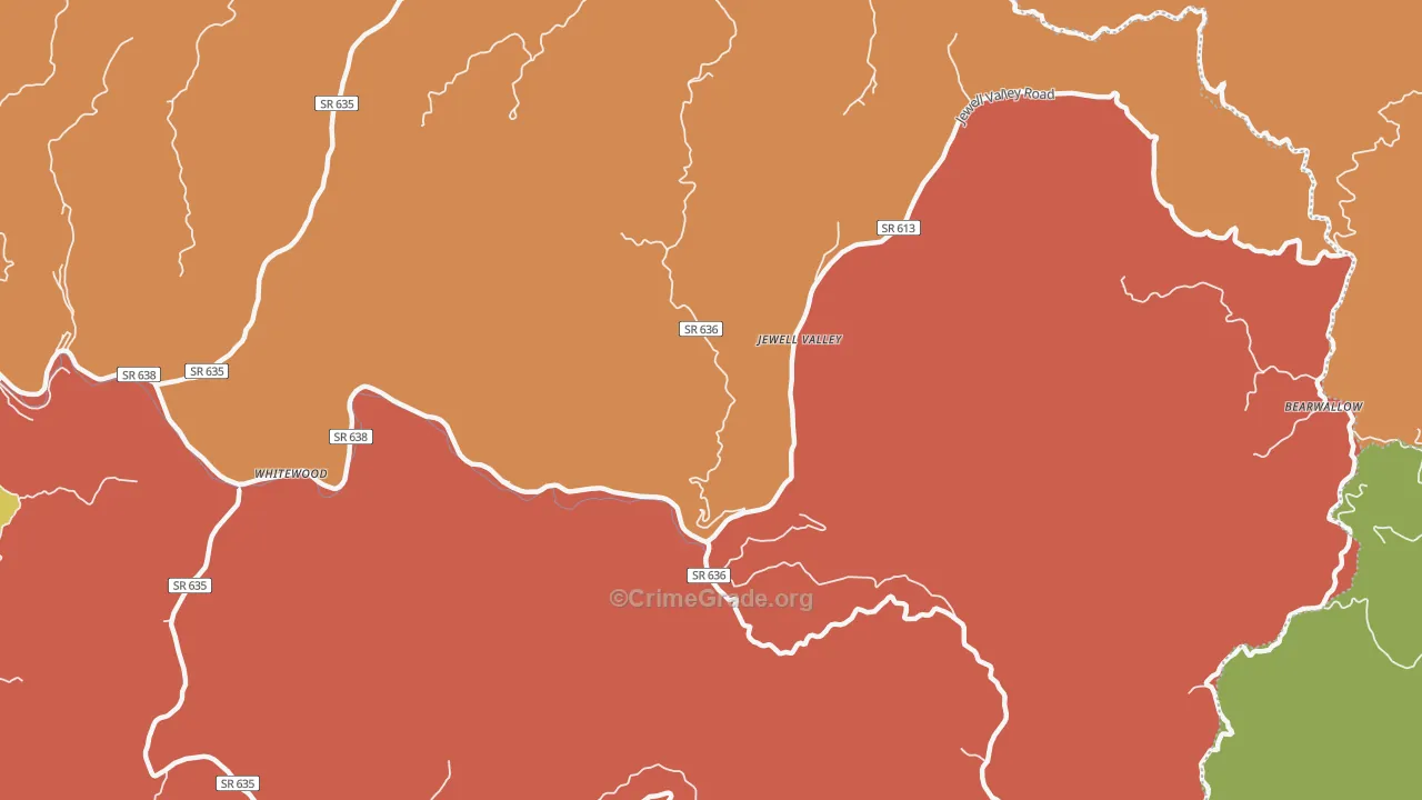 Jewell Valley, VA Map of Murder Rates