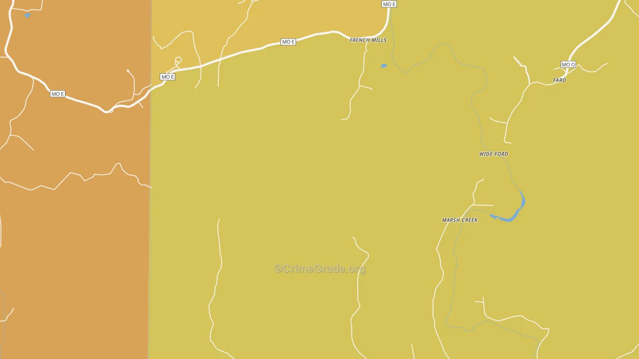 Jewett, MO Map of Murder Rates