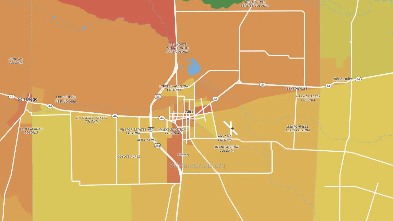 Jim Wells County, TX Map of Murder Rates
