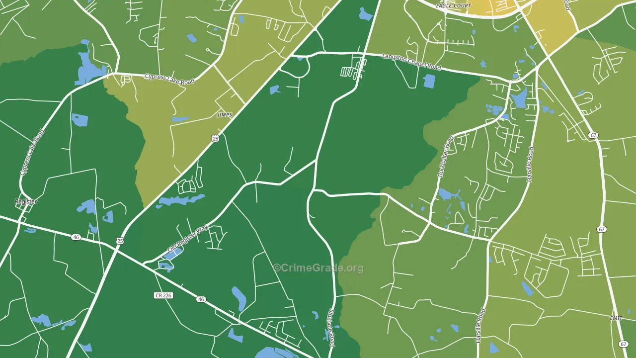 Jimps, GA Map of Murder Rates