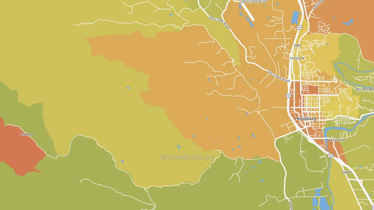 Jimtown, CA Map of Murder Rates
