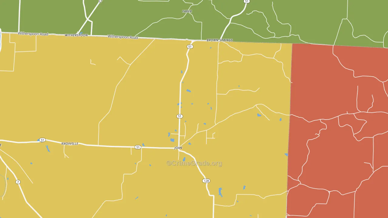 Joan, AR Map of Murder Rates