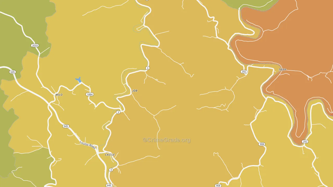 Job, KY Map of Murder Rates