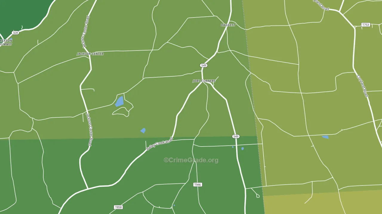 Jobs Corners, PA Map of Murder Rates