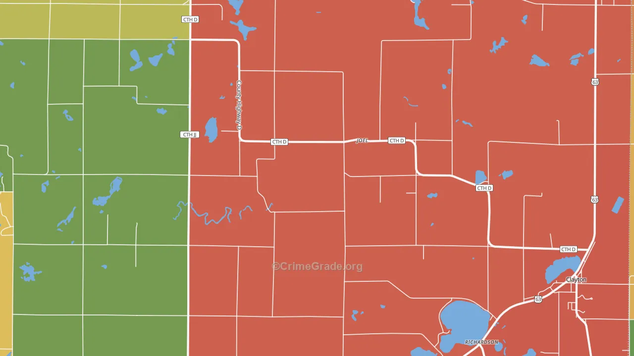 Joel, WI Map of Murder Rates