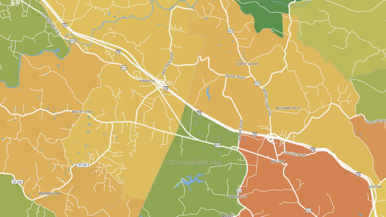 Joelton, TN Map of Murder Rates