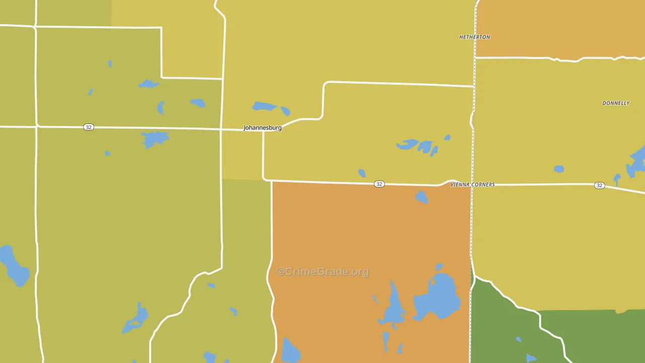 Johannesburg, MI Map of Murder Rates